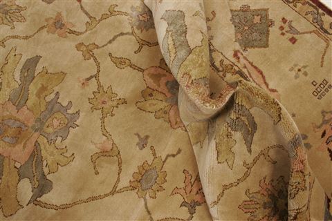 Chobi Beige Hand Knotted 83 X 93  Area Rug 250-21547 Image 5