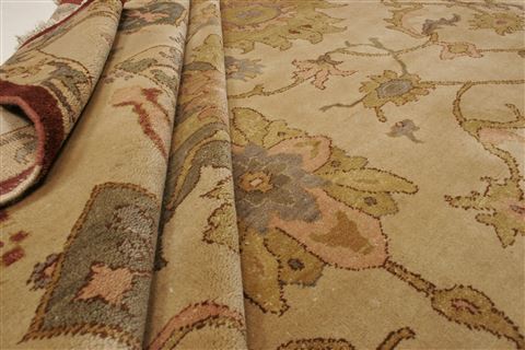 Chobi Beige Hand Knotted 83 X 93  Area Rug 250-21547 Image 7