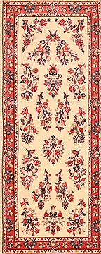 Persian sarouk Red Runner 6 to 9 ft Wool Carpet 21548