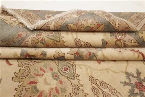 Chobi Beige Hand Knotted 84 X 98 Area Rug 250-21550 Image 10
