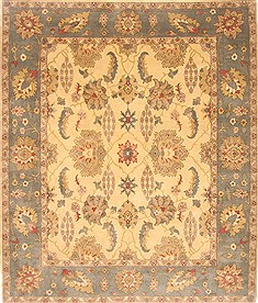 Egyptian Chobi Beige Rectangle 8x10 ft Wool Carpet 21550