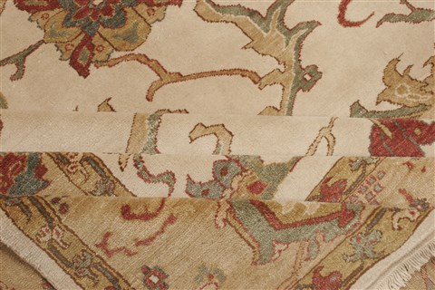 Chobi Beige Hand Knotted 83 X 103 Area Rug 250-21555 Image 11