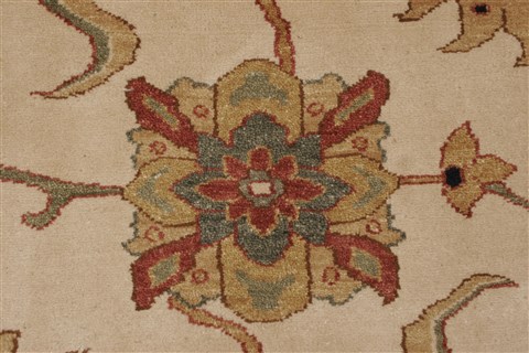 Chobi Beige Hand Knotted 83 X 103 Area Rug 250-21555 Image 16
