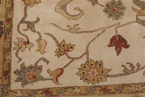 Chobi Beige Hand Knotted 83 X 103 Area Rug 250-21555 Image 17