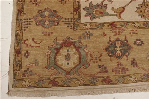 Chobi Beige Hand Knotted 83 X 103 Area Rug 250-21555 Image 18