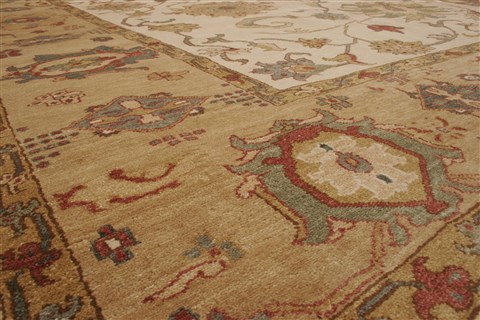 Chobi Beige Hand Knotted 83 X 103 Area Rug 250-21555 Image 19