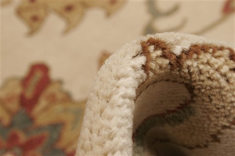 Chobi Beige Hand Knotted 83 X 103 Area Rug 250-21555 Image 3