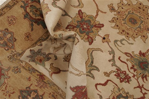 Chobi Beige Hand Knotted 83 X 103 Area Rug 250-21555 Image 5