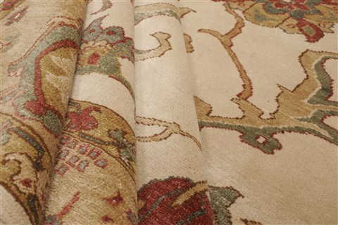 Chobi Beige Hand Knotted 83 X 103 Area Rug 250-21555 Image 6