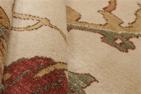 Chobi Beige Hand Knotted 83 X 103 Area Rug 250-21555 Image 7