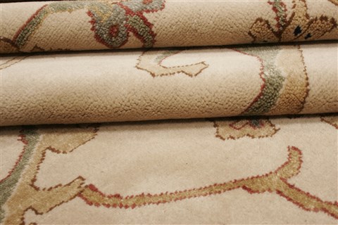 Chobi Beige Hand Knotted 83 X 103 Area Rug 250-21555 Image 8