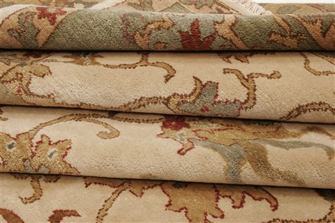Chobi Beige Hand Knotted 84 X 101 Area Rug 250-21560 Image 10