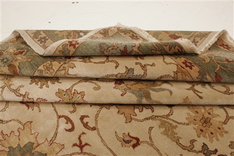 Chobi Beige Hand Knotted 84 X 101 Area Rug 250-21560 Image 11