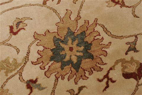 Chobi Beige Hand Knotted 84 X 101 Area Rug 250-21560 Image 17