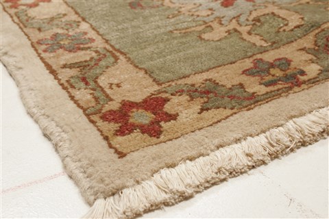 Chobi Beige Hand Knotted 84 X 101 Area Rug 250-21560 Image 21