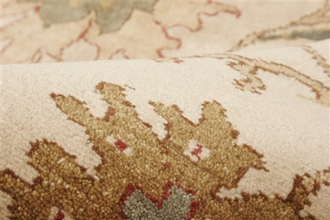 Chobi Beige Hand Knotted 84 X 101 Area Rug 250-21560 Image 4