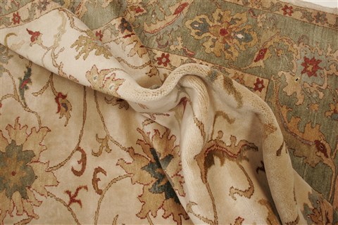Chobi Beige Hand Knotted 84 X 101 Area Rug 250-21560 Image 6
