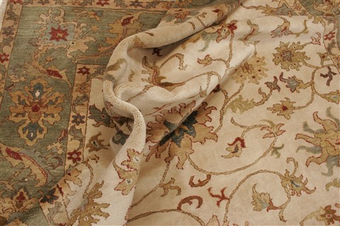 Chobi Beige Hand Knotted 84 X 101 Area Rug 250-21560 Image 7