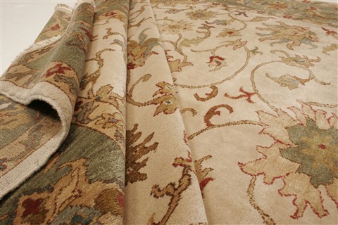 Chobi Beige Hand Knotted 84 X 101 Area Rug 250-21560 Image 8