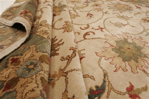 Chobi Beige Hand Knotted 84 X 101 Area Rug 250-21560 Image 9