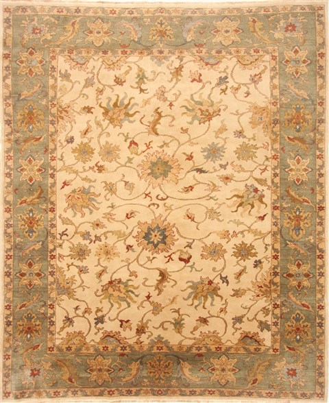 Chobi Beige Hand Knotted 84 X 101 Area Rug 250-21560 Image 0