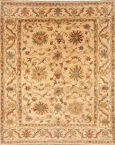 Egyptian Chobi Beige Rectangle 8x10 ft Wool Carpet 21569