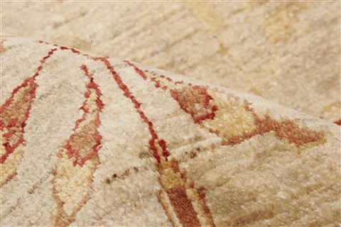 Pishavar Beige Hand Knotted 82 X 910  Area Rug 250-21572 Image 2