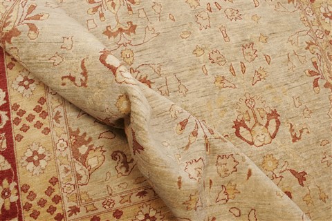 Pishavar Beige Hand Knotted 82 X 910  Area Rug 250-21572 Image 7