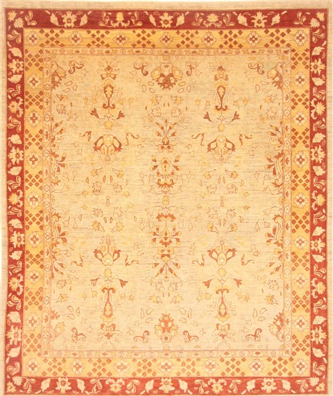 Pishavar Beige Hand Knotted 82 X 910  Area Rug 250-21572 Image 0