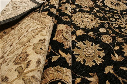Chobi Black Hand Knotted 81 X 106  Area Rug 250-21574 Image 10
