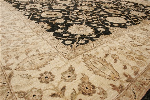 Chobi Black Hand Knotted 81 X 106  Area Rug 250-21574 Image 1