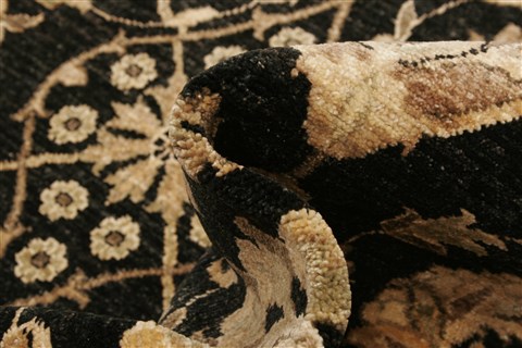 Chobi Black Hand Knotted 81 X 106  Area Rug 250-21574 Image 2