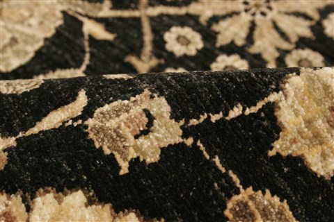 Chobi Black Hand Knotted 81 X 106  Area Rug 250-21574 Image 4