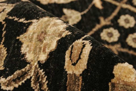 Chobi Black Hand Knotted 81 X 106  Area Rug 250-21574 Image 5