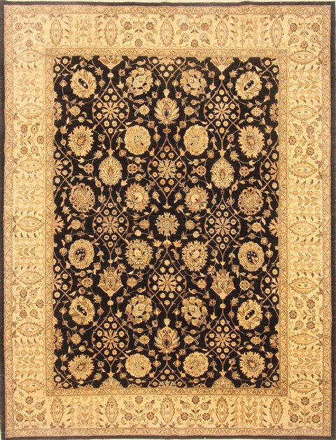 Chobi Black Hand Knotted 81 X 106  Area Rug 250-21574 Image 0