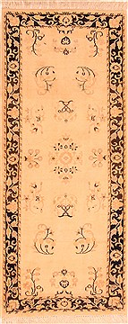Sarouk Beige Runner Hand Knotted 2'6" X 6'3"  Area Rug 100-21578