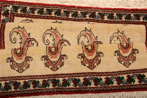 Abadeh Beige Runner Hand Knotted 26 X 410 Area Rug 100-21583 Image 11