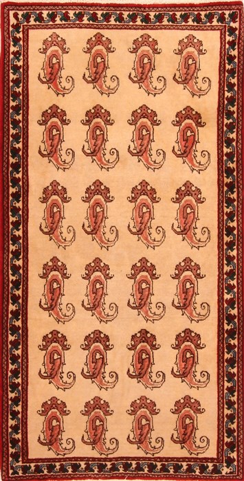 Abadeh Beige Runner Hand Knotted 26 X 410 Area Rug 100-21583 Image 0