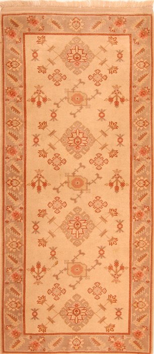 Gabbeh Brown Runner Hand Knotted 210 X 64 Area Rug 100-21584 Image 0