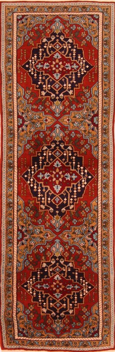 Tabriz Red Runner Hand Knotted 21 X 67  Area Rug 253-21586 Image 0