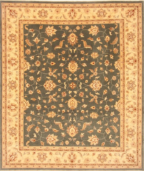 Pishavar Grey Hand Knotted 82 X 98  Area Rug 250-21589 Image 0