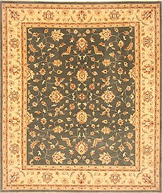 Pakistani Pishavar Grey Rectangle 8x10 ft Wool Carpet 21589