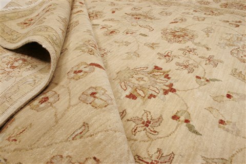 Ziegler Beige Hand Knotted 82 X 101 Area Rug 250-21590 Image 10