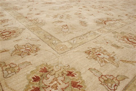 Ziegler Beige Hand Knotted 82 X 101 Area Rug 250-21590 Image 21