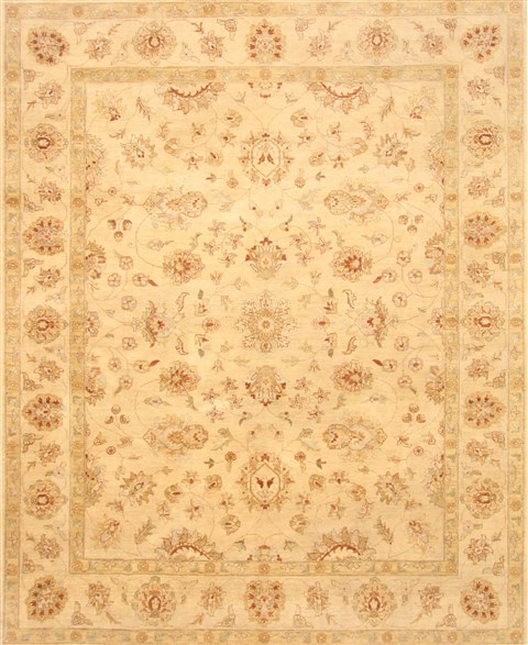 Ziegler Beige Hand Knotted 82 X 101 Area Rug 250-21590 Image 0