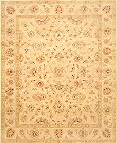 Indian Ziegler Beige Rectangle 8x10 ft Wool Carpet 21590