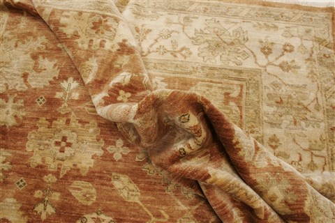 Oushak Brown Hand Knotted 86 X 102 Area Rug 250-21594 Image 6