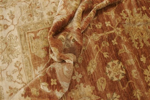 Oushak Brown Hand Knotted 86 X 102 Area Rug 250-21594 Image 7