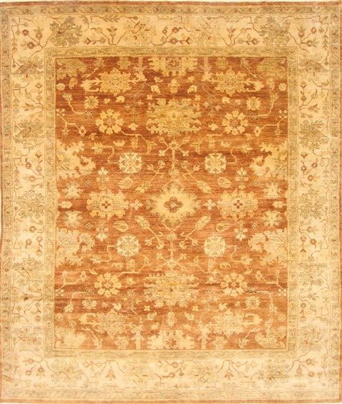 Oushak Brown Hand Knotted 86 X 102 Area Rug 250-21594 Image 0