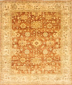 Turkish Oushak Brown Rectangle 8x10 ft Wool Carpet 21594